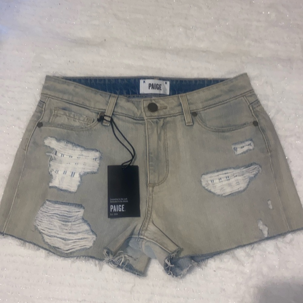 NWT Paige Callie high rise boyfriend denim shorts size 25